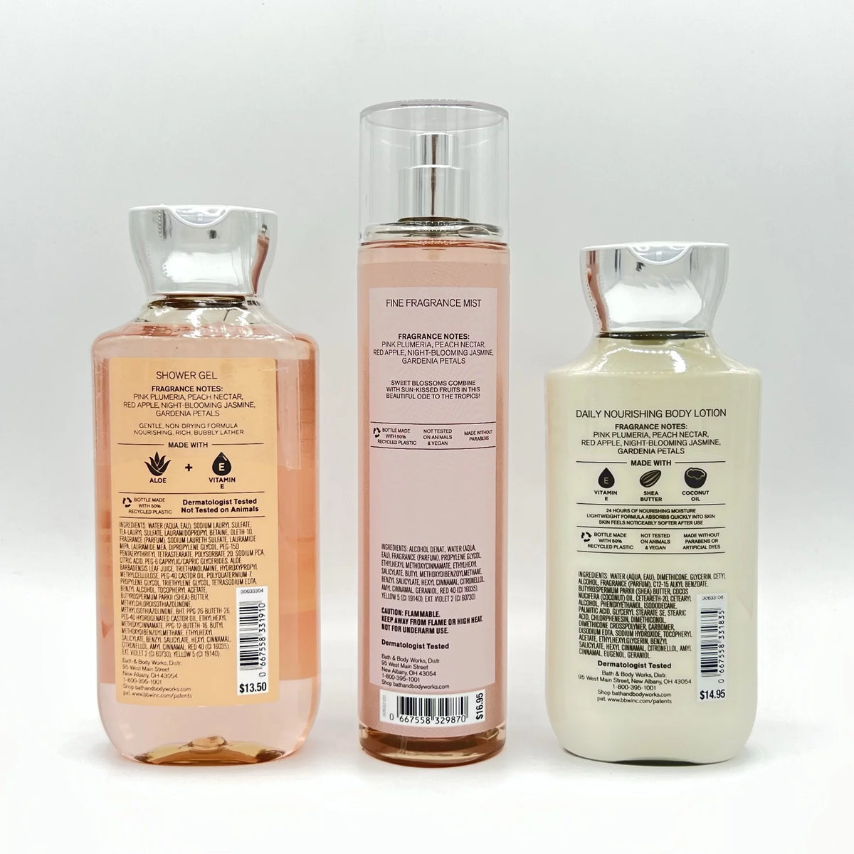 Plumeria Shower Gel, Fine Fragrance Mist & Body Lotion 3-Piece Bundle Z317