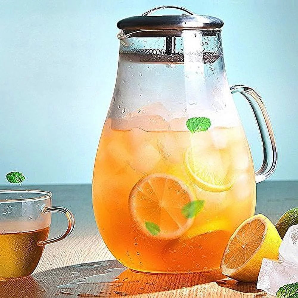 64 Ounces Glass Pitcher with Lid and Handle K541