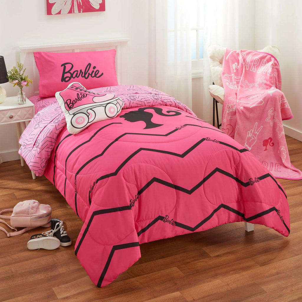Pink Chevron Microfiber Twin Full Comforter Set E57120