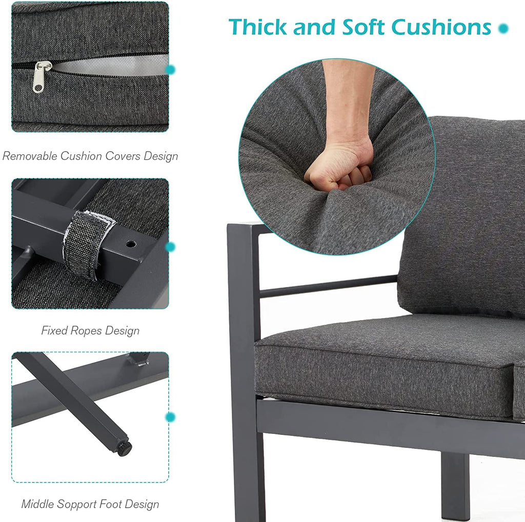 7 Pieces Aluminum Sectional Sofa V375