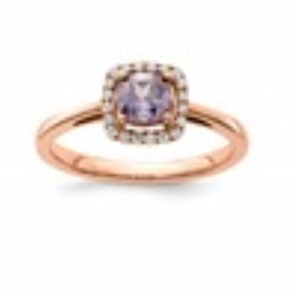 10k White Gold Amethyst and Diamond Ring Size 7 B907990