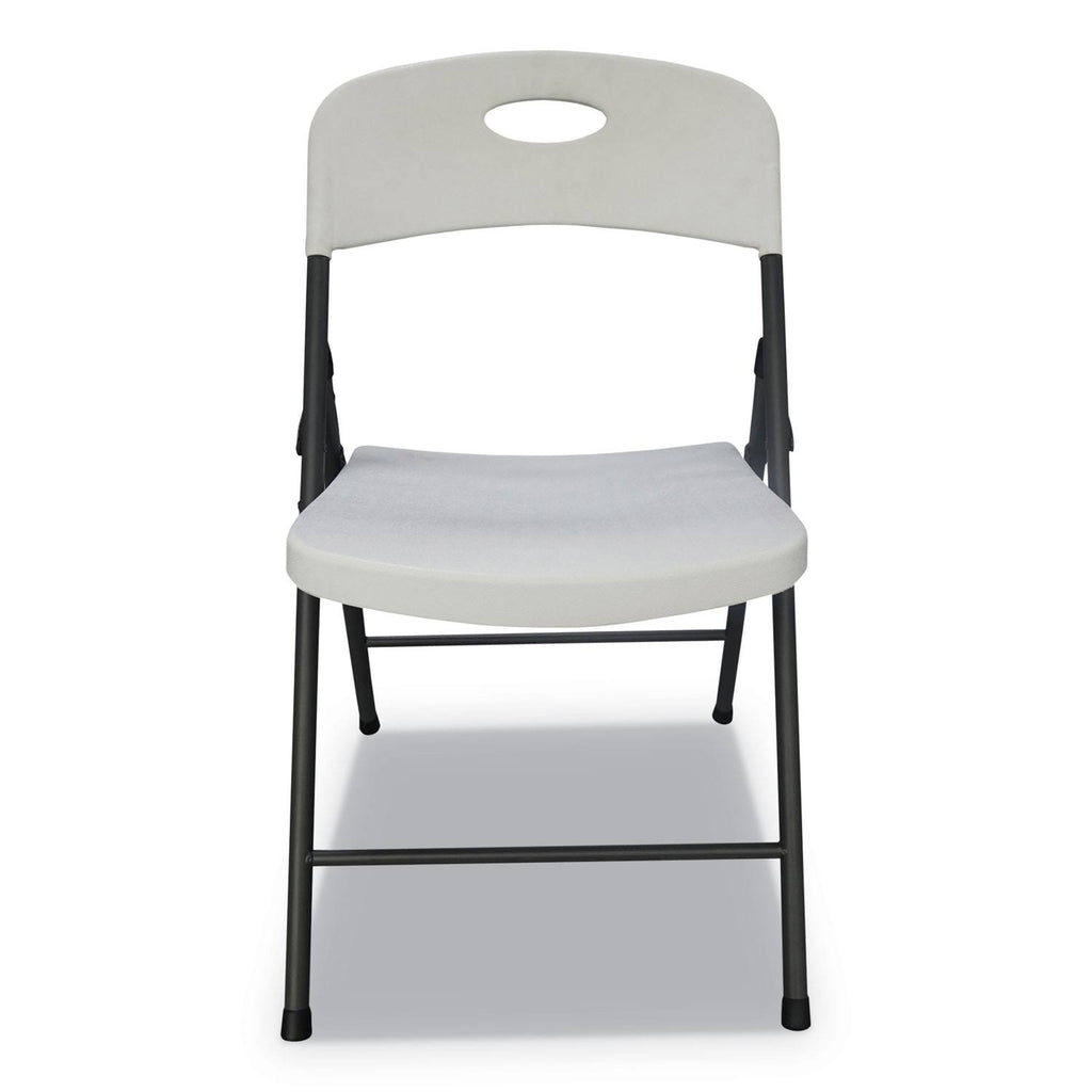 White/Black Anthracite Molded Resin Folding Chair, 4/Carton Y344936