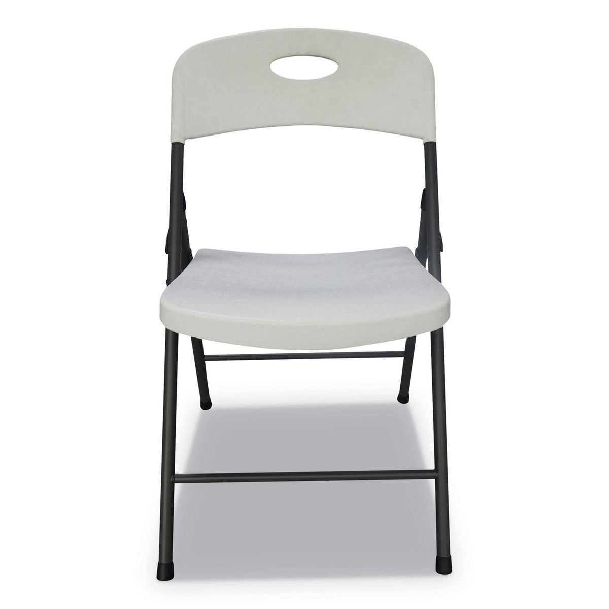 White/Black Anthracite Molded Resin Folding Chair, 4/Carton Y344936