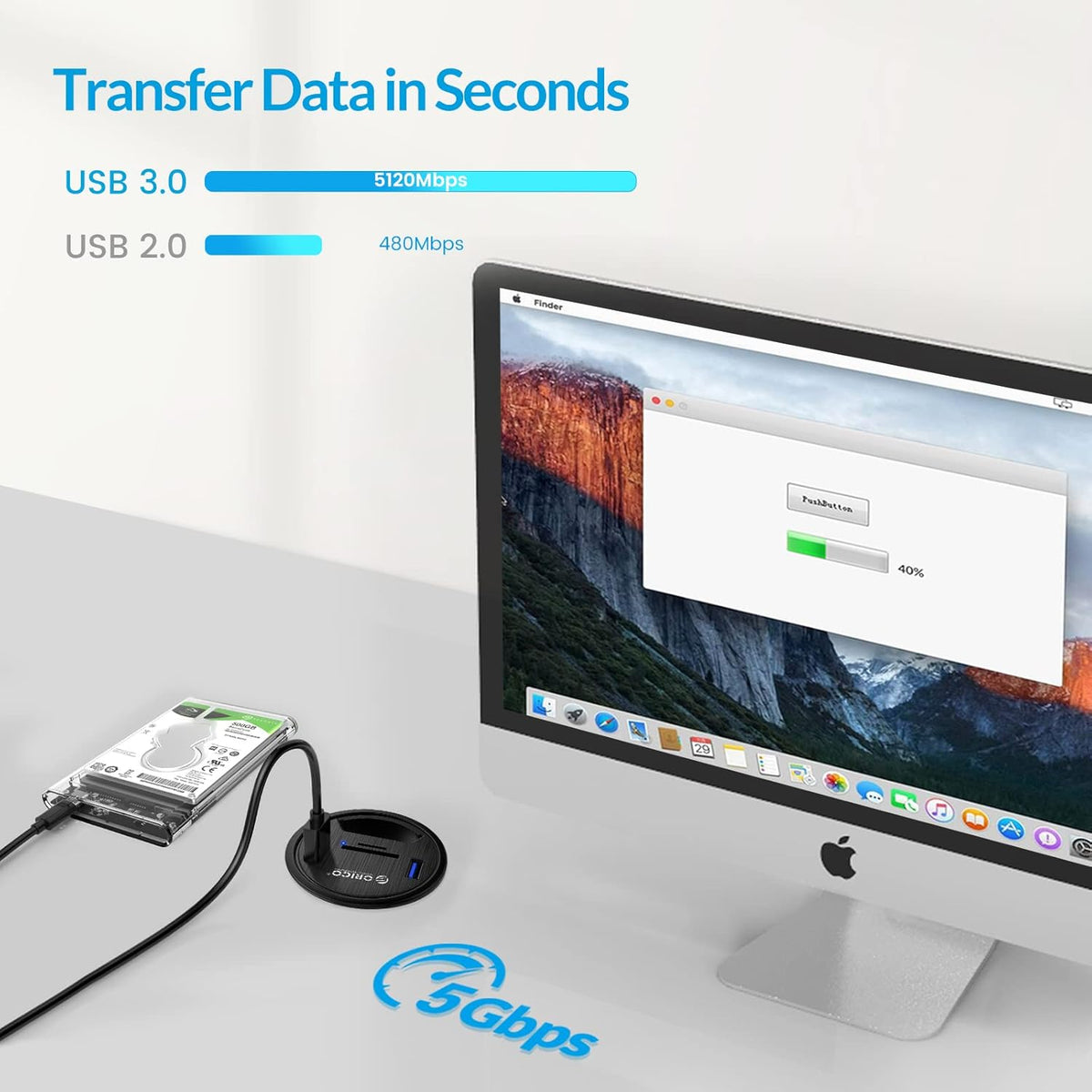 USB 3.0 Hub with SD/TF Card Reader J296