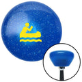 Yellow Guy Paddling Canoe Blue Retro Metal Flake Shift Knob with M16 x 1.5 Insert A752