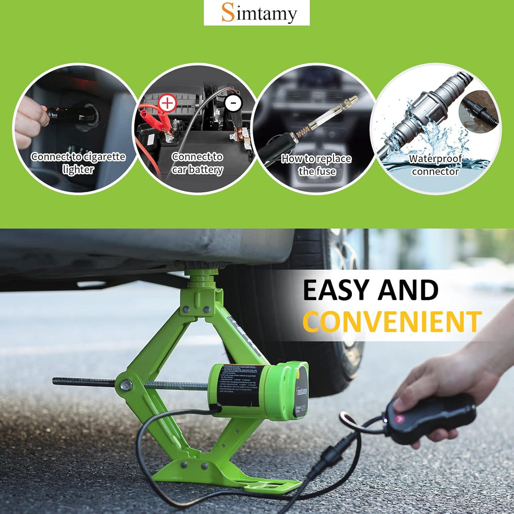 Electric Car Jack 3 Ton 12V Scissor Jack Portable Car Lift Tire Change Kit O5996