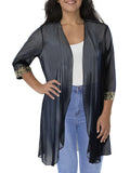Mesh Contrast Trim Duster Blazer I20068
