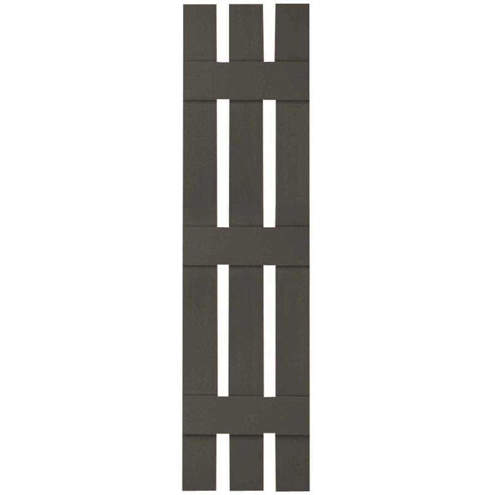 12 inch x 76 inch Vinyl Board-n-Batten Shutters, Musket Brown G927
