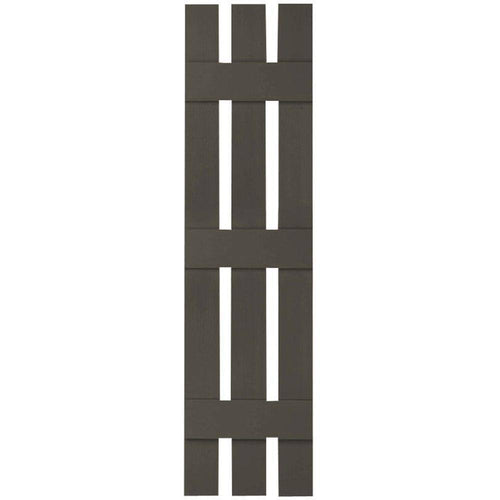 12 inch x 76 inch Vinyl Board-n-Batten Shutters, Musket Brown G927