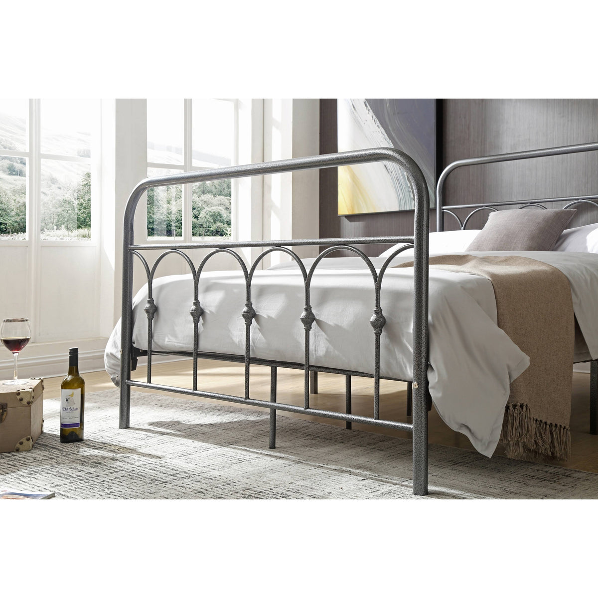 Charcoal Twin Metal Bed W162