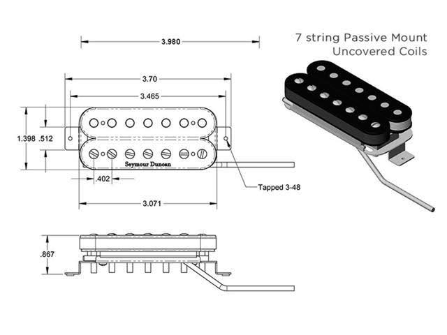 7 String Neck Humbucker Passive Mount Uncovered Black H394372