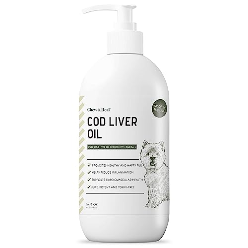 Cod Liver Oil for Dogs 16 oz Omega 3 Omega 6 Vitamin A Vitamin D M94272