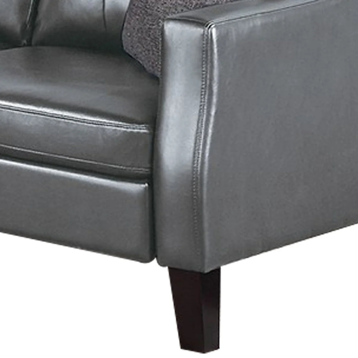 Classic Gray Faux Leather 2 Piece Sofa and Loveseat Set B372