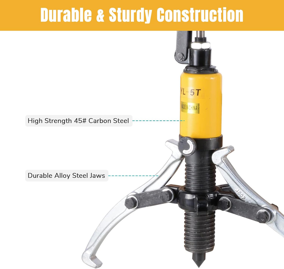 3-Jaw Hydraulic Gear Puller Set 5 Ton with Case I965792