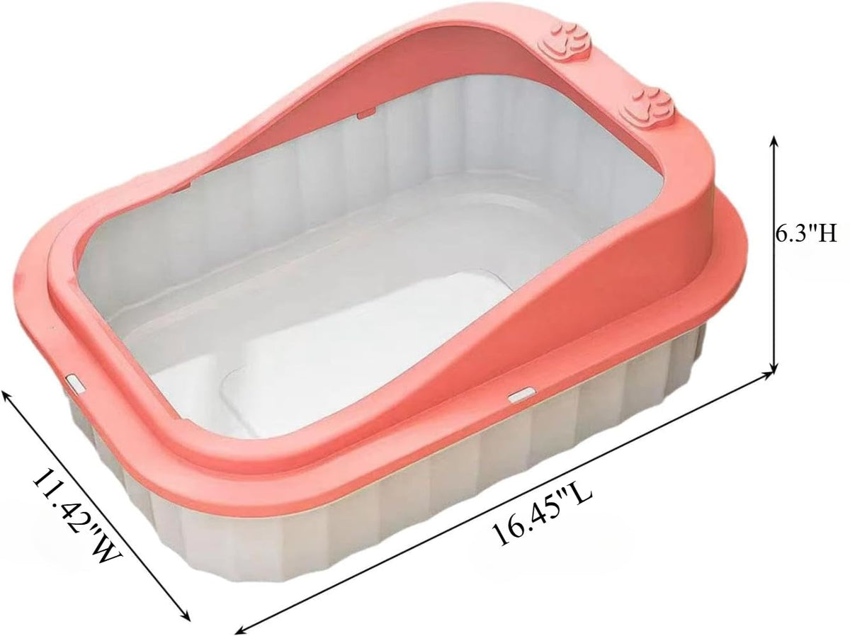 Semi Enclosed Anti Splash Cat Litter Tray G638