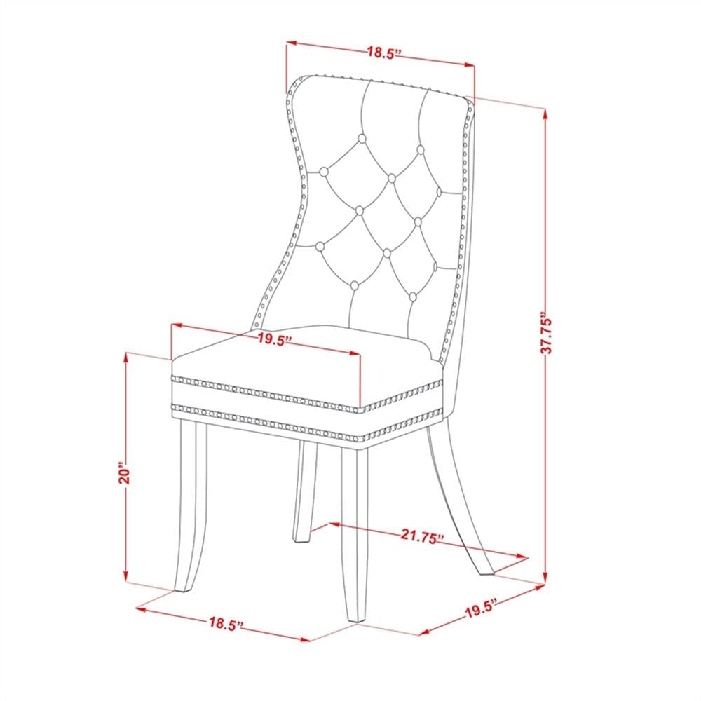 Sand Blasted Black Acacia Wood Dining Chair Set of 2 K37281