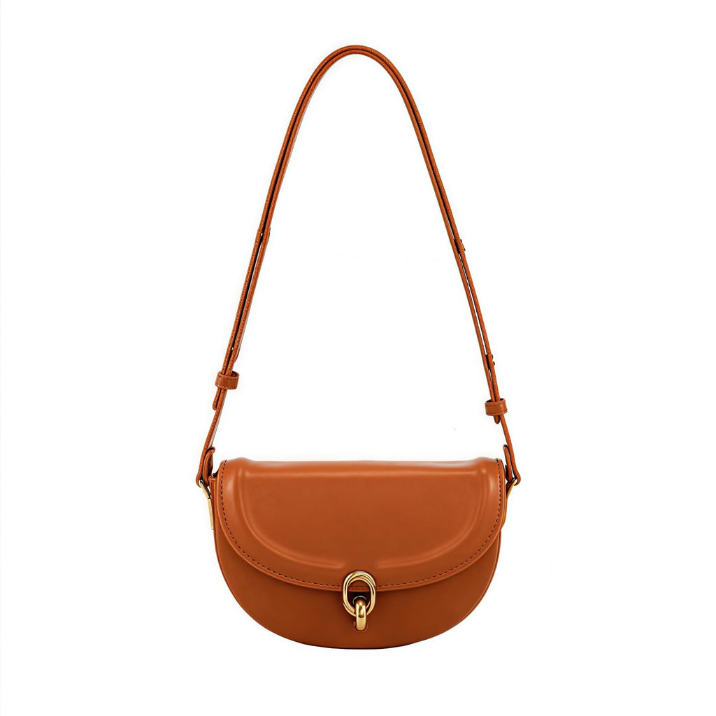 Small Vintage Leather Crossbody Saddle Bag A31158