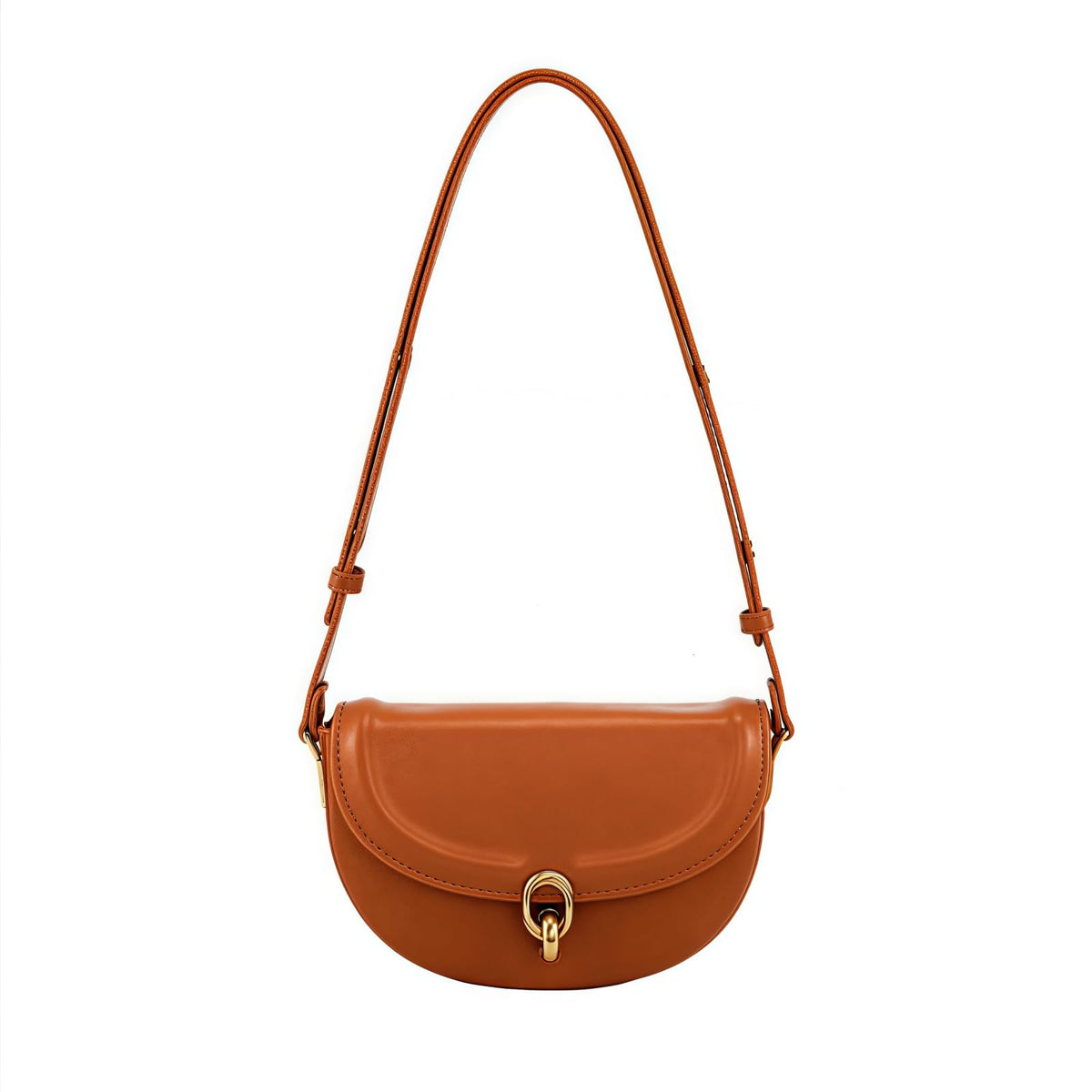 Small Vintage Leather Crossbody Saddle Bag A31158
