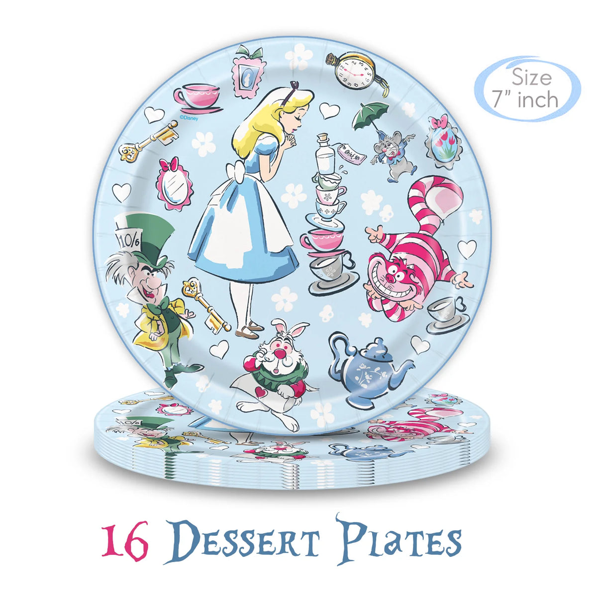 Large Paper Plates, Dessert Plates, Napkins & Table cover Birthday Tableware Set E192827