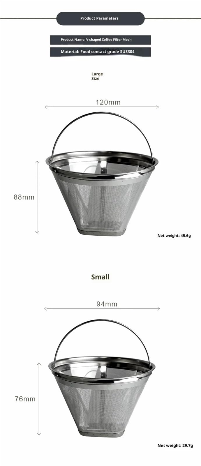 Steel Reusable Coffee Filter 8-12 Cups K334803