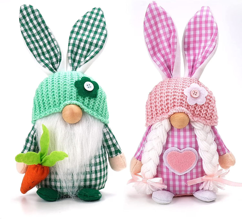 Easter Gnomes Decorations, 2 Pack Plush Gnome House Decor F3538