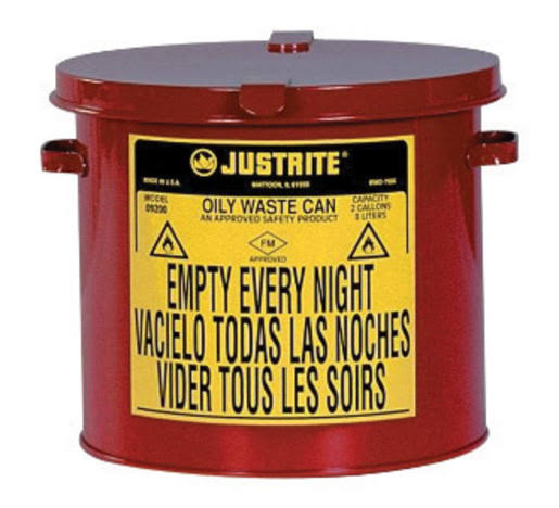 Red Oily Waste Can, 2 Gallon H99410