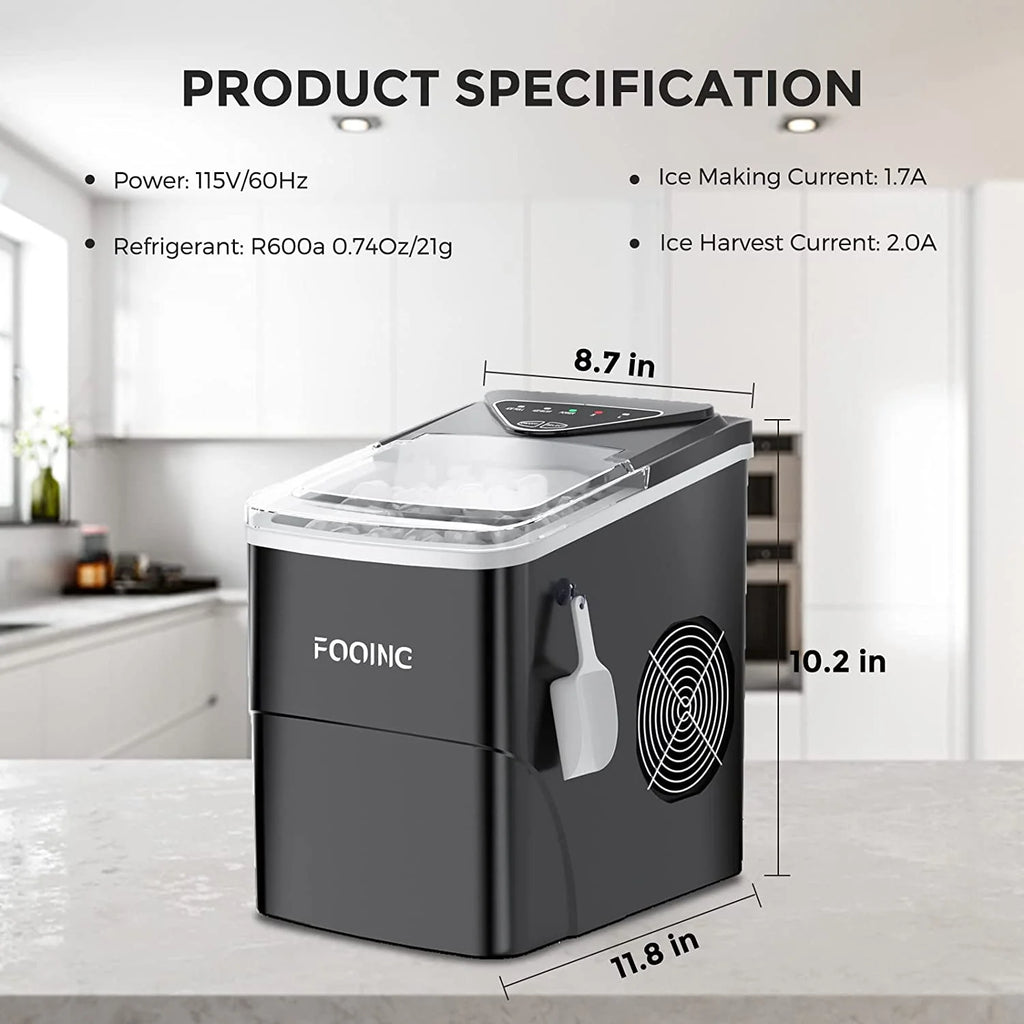 Black Portable Ice Maker Machine U774