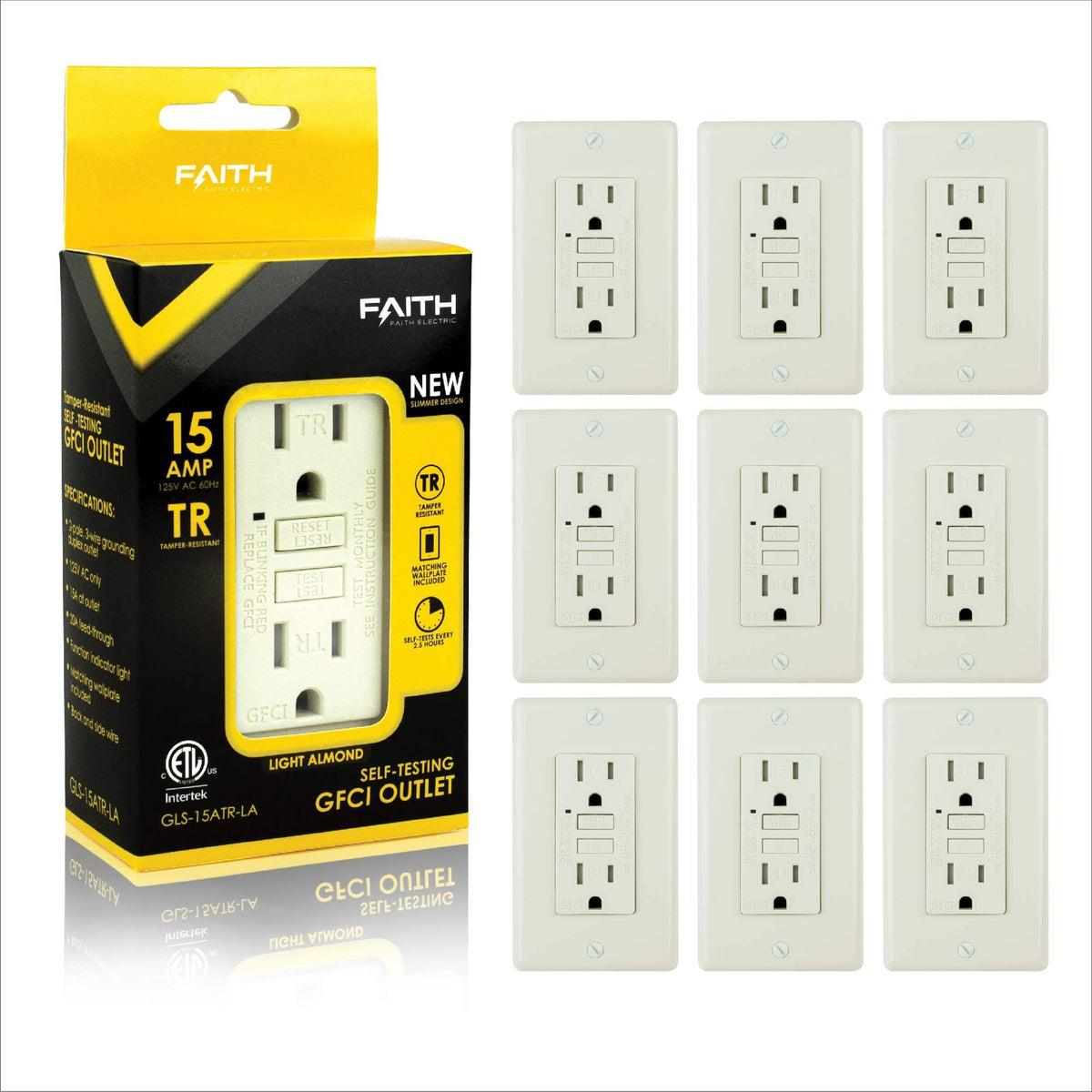 15A Tamper-Resistant GFCI Outlets 10-Pack J18113