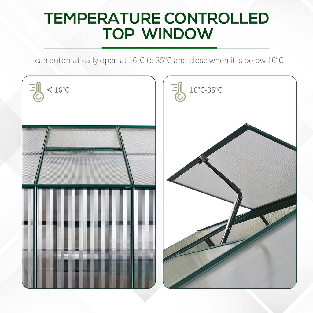 6' x 8' x 7' Walk-in Polycarbonate Greenhouse Y63128