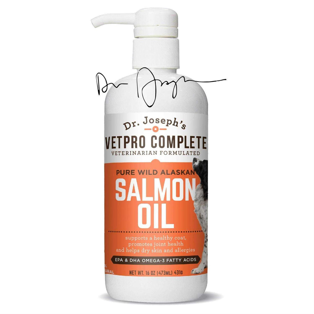 100% Pure Wild Alaskan Salmon Oil Supplement for Dogs & Cats 16 Ounces I1868