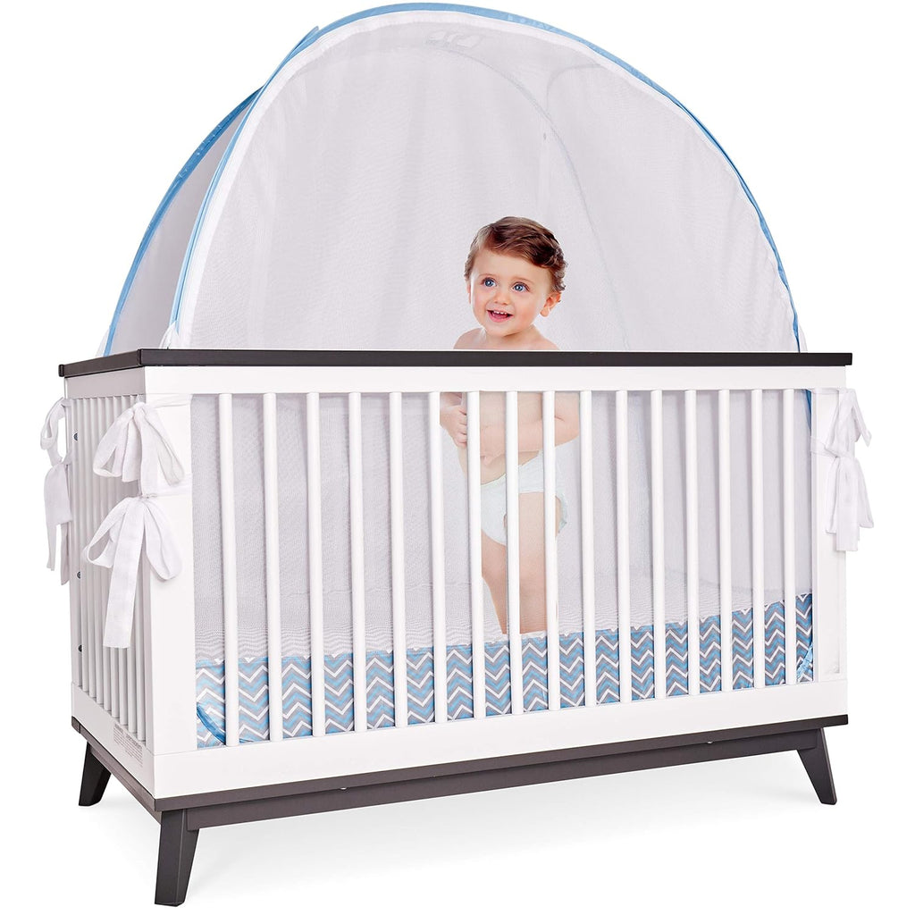 Blue Pop Up Tent Crib and Nursery Mesh Cover with Viewing Window V47842