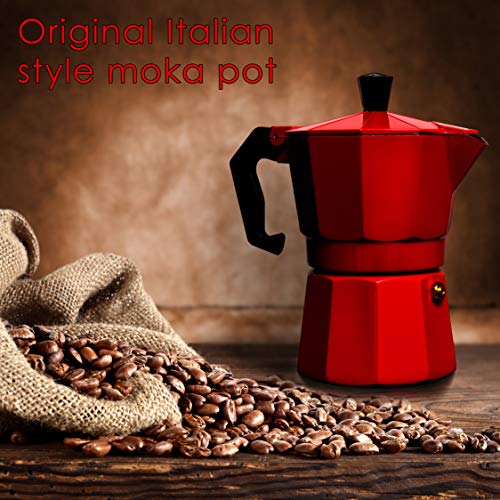 Aluminum Moka Pot Coffee Maker with Coffee Mug, 3 Espresso Cup 5 oz A4455