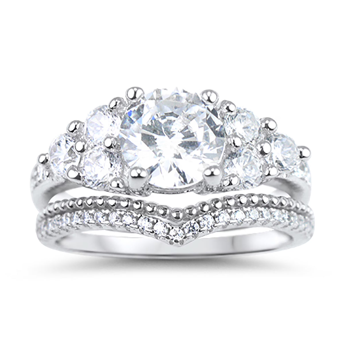 CZ Engagement Ring Set Size 7 E78168