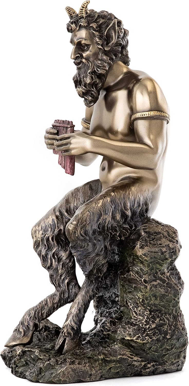 Pan the Faun Statue, 9.5-Inch Cold Cast Bronze Figurine S4491