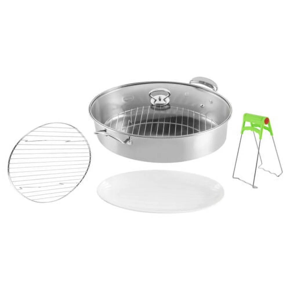 Stainless Steel Fish Steamer Pot with Glass Lid T639704