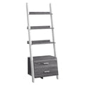 Gray and White Four Shelves Ladder Bookcase N3447