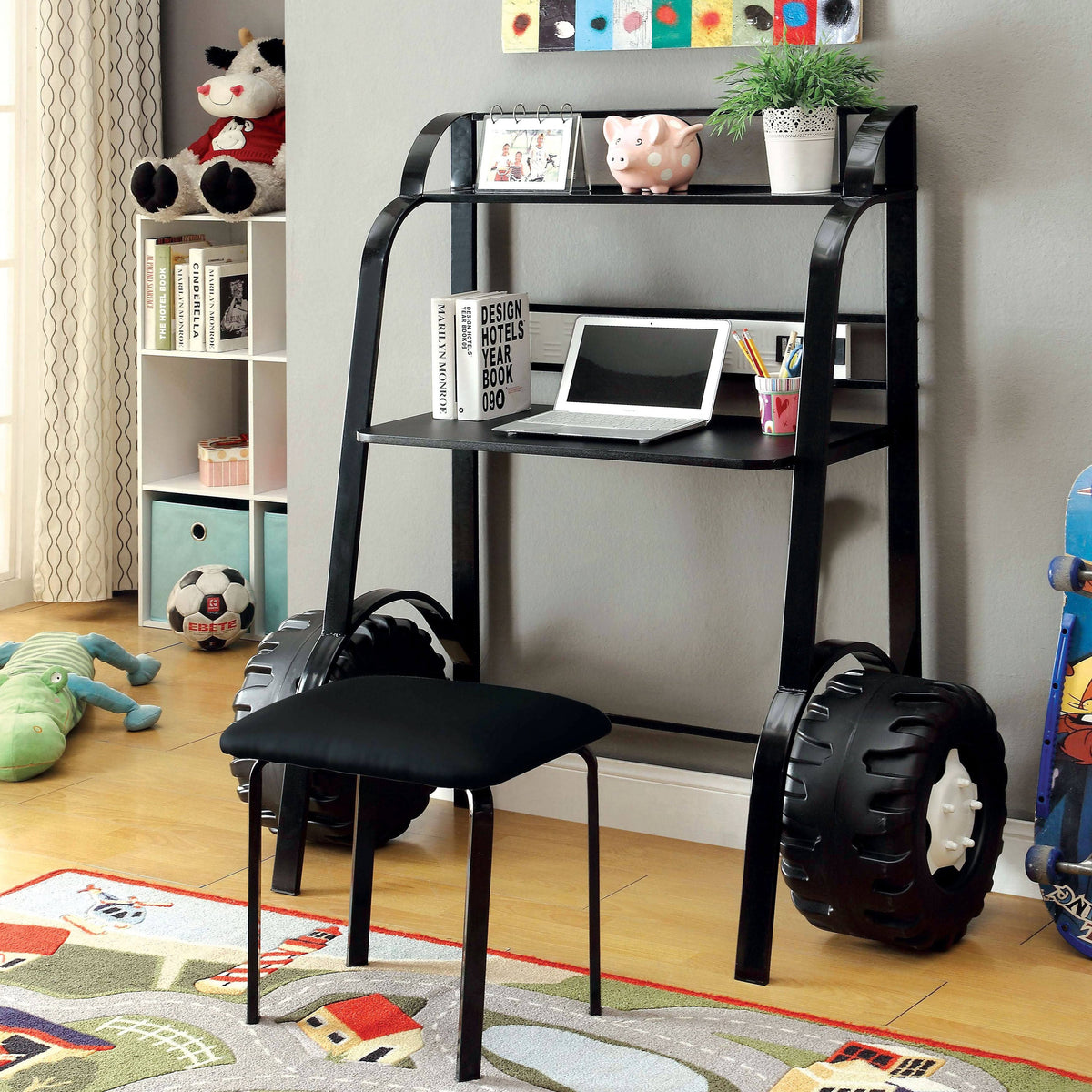 Black 2 Piece Racing Writing Desk Set T5350