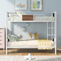 Twin Over Twin Metal Bunk Bed White R592861
