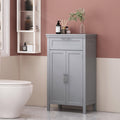 Wooden Bathroom Floor Cabinet with Drawer, Adjustable Shelf, 2-Door Cupboard N7752