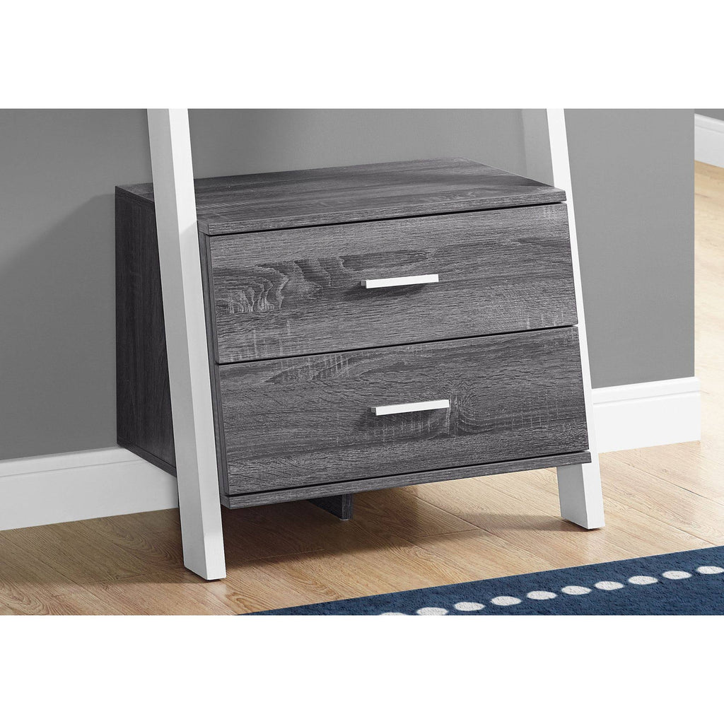 Gray and White Four Shelves Ladder Bookcase N3447