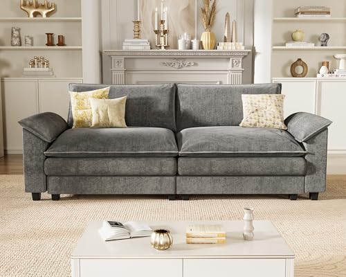 Light Grey L Shaped Chenille Sectional Sofa V1448