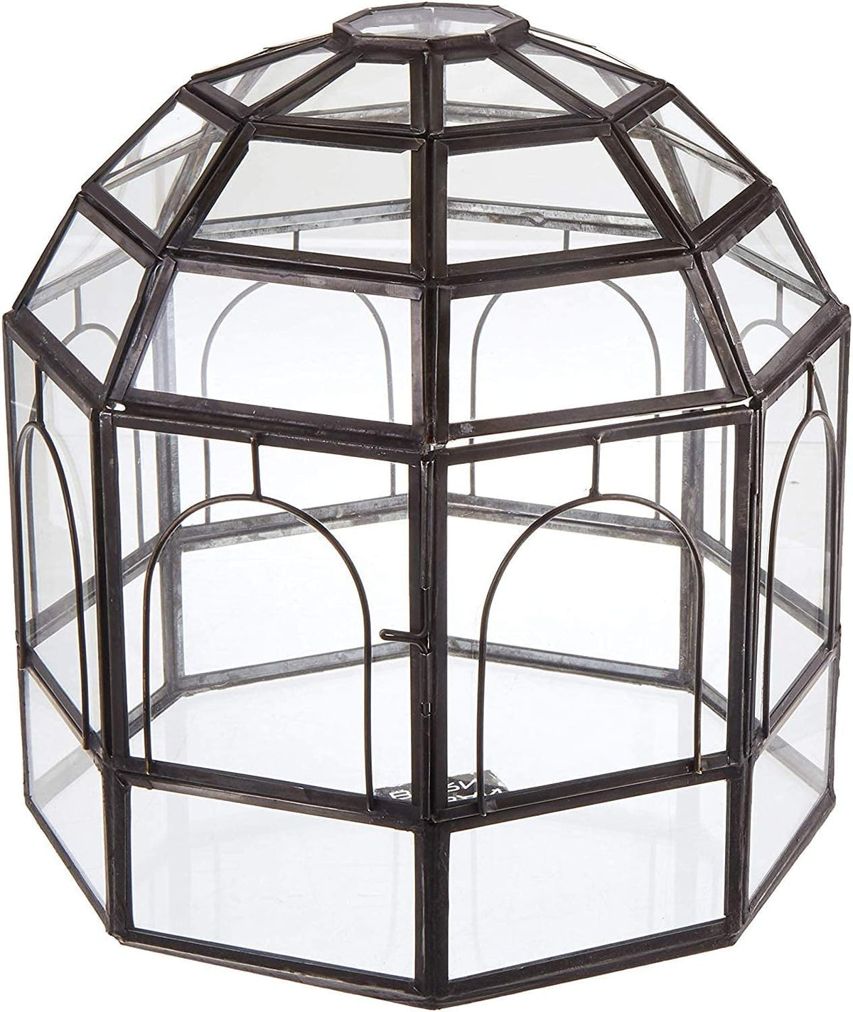 Large Glass Terrarium 10 x 9 x 9 Brass T216