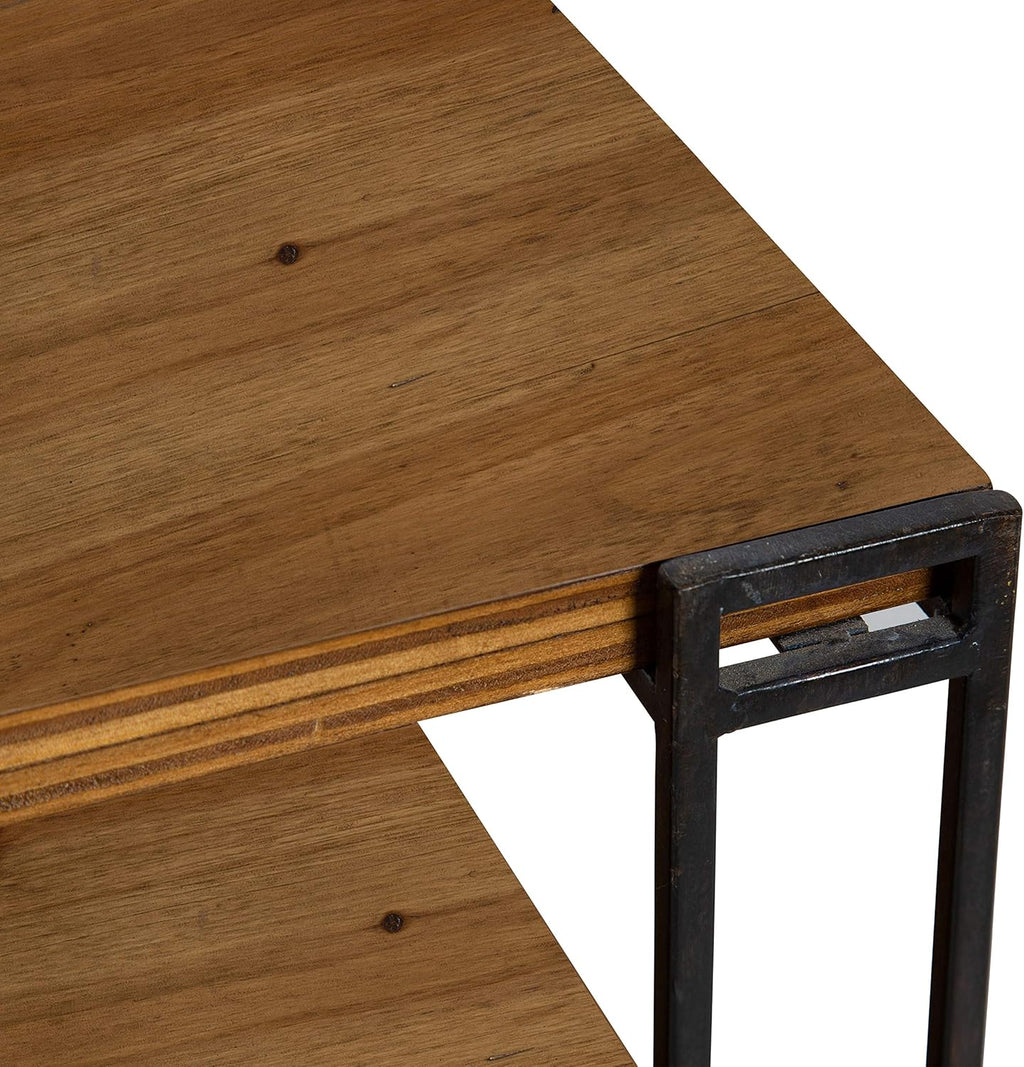 Wood and Metal Side Table with Three Shelves P861598