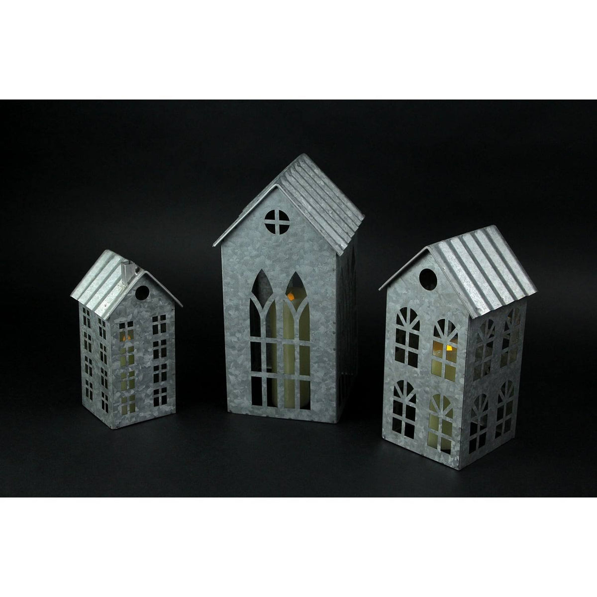 Set of 3 Metal Candle Holders R79919