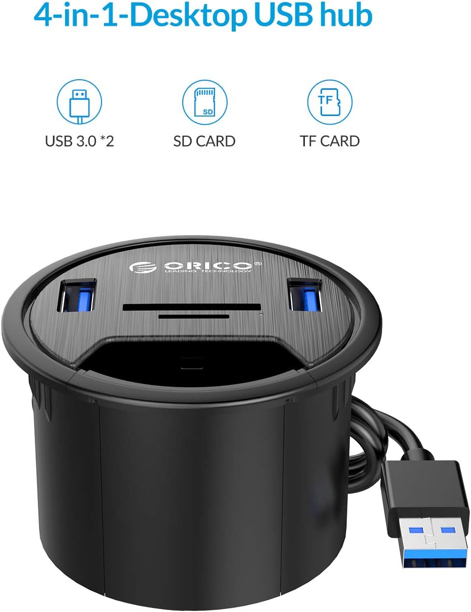 USB 3.0 Hub with SD/TF Card Reader J296