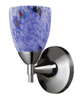 Polished Chrome 1-Light Sconce with Blue Glass T15593