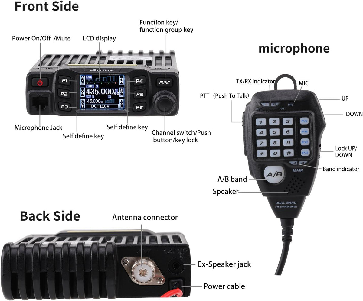 Dual Band Transceiver Mobile Radio VHF/UHF Two Way Radio C907