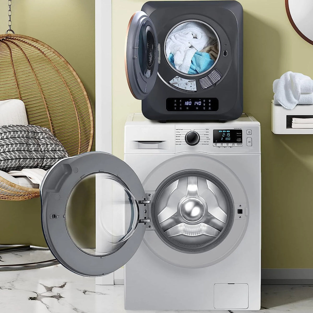 Portable Electric Clothes Dryer 8.8 Lbs 850W Blue T212678
