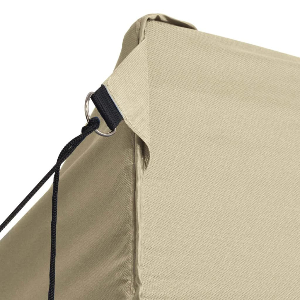 Folding Party Tent with 4 Sidewalls Steel Frame Canopy Shelter Cream 236.2 x 118.1 x 124 Inches L5349