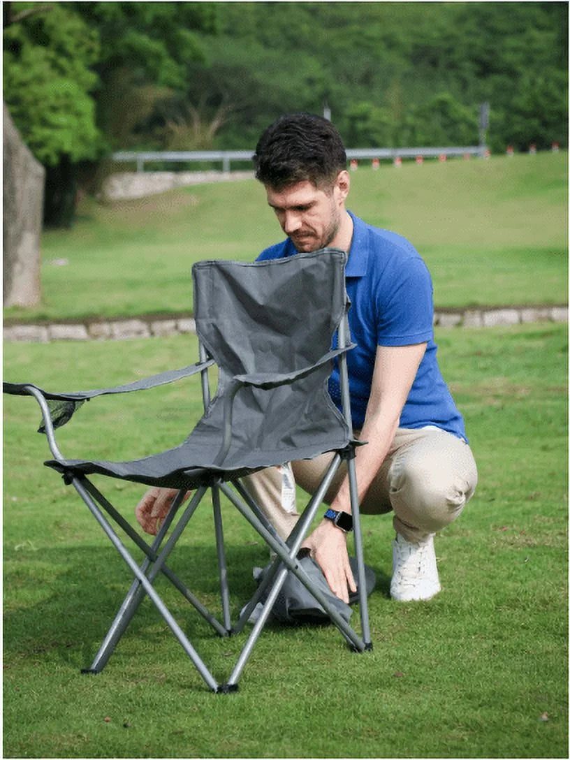 Quad Folding Camp Chair 2 Pack with Mesh Cup Holder B8901